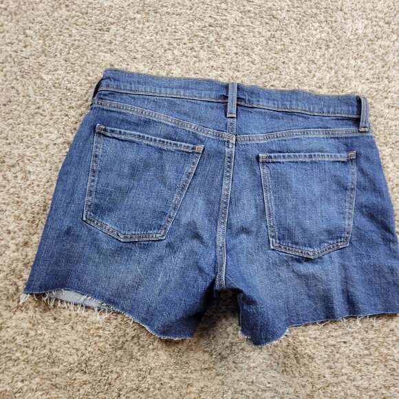Old Navy Boyfriend Shorts Womens 12 Denim Dark Wash Raw Hem Tags - Picture 5 of 6